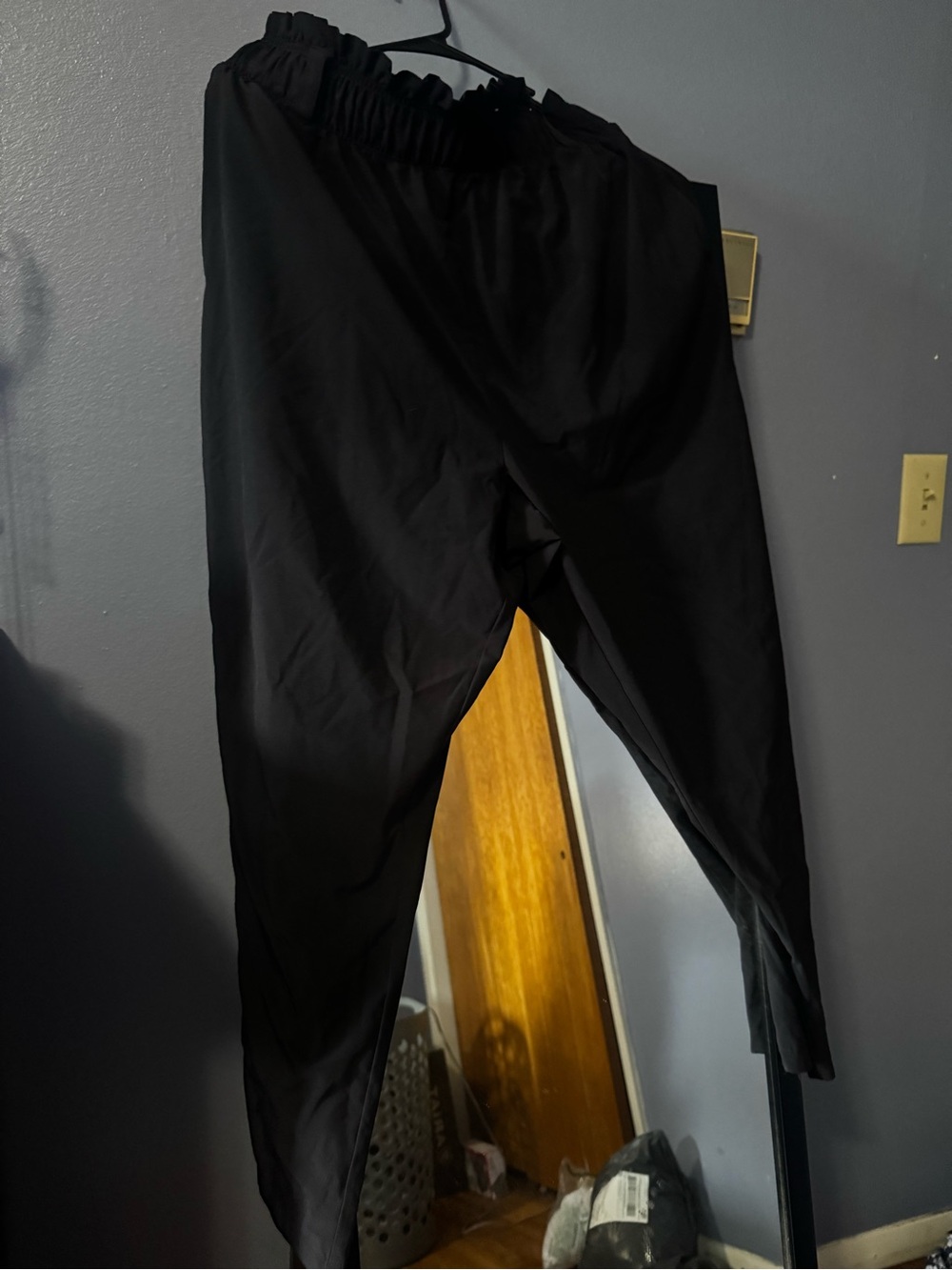 Lulu's Black Elastic Waist Pantsuit Pants